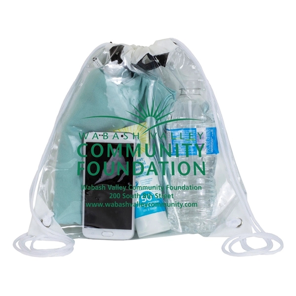 Stadium friendly clear vinyl backpack with cinch closure.... from ASI 62660 Innovation Line