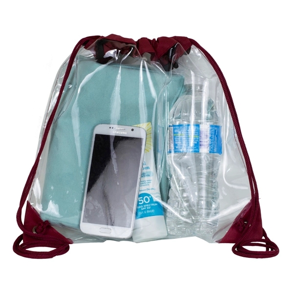 Stadium friendly clear vinyl backpack with cinch closure.... from ASI 62660 Innovation Line