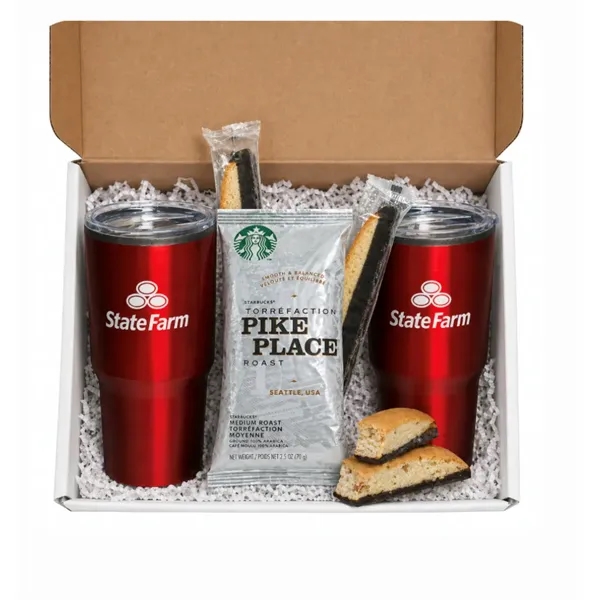 Set of Tumblers boxed with Starbucks Coffee and Cookies... from ASI 89971 Stuff A Mug