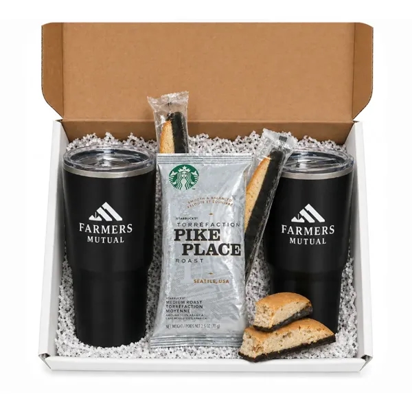 Set of Tumblers boxed with Starbucks Coffee and Cookies... from ASI 89971 Stuff A Mug