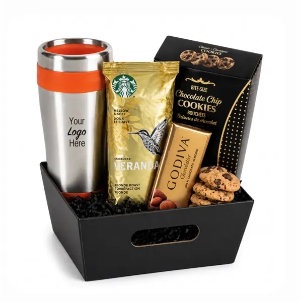 Godiva, Coffee, Cookie and Tumbler Gift Basket... from ASI 89971 Stuff A Mug