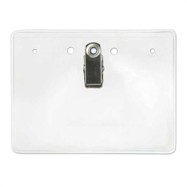 These economical clip-on vinyl badge holders are ideal for short-time use... from ASI 79898 Promovision / PROMOVISION