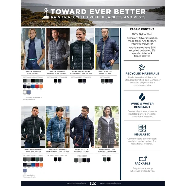 Men's jacket with a full-zip, down-alternative insulation, hood, and wind and... from ASI 47965 Cutter & Buck