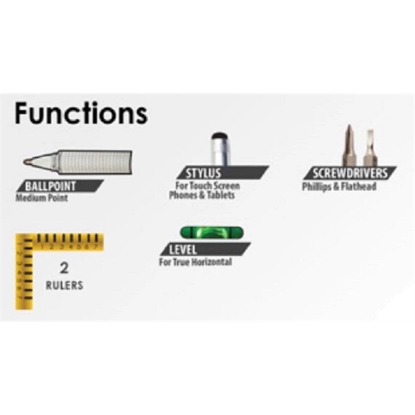 7-in-1 plastic tool pen with stylus... from ASI 98760 Yafa Line, Inc. / Yafaline