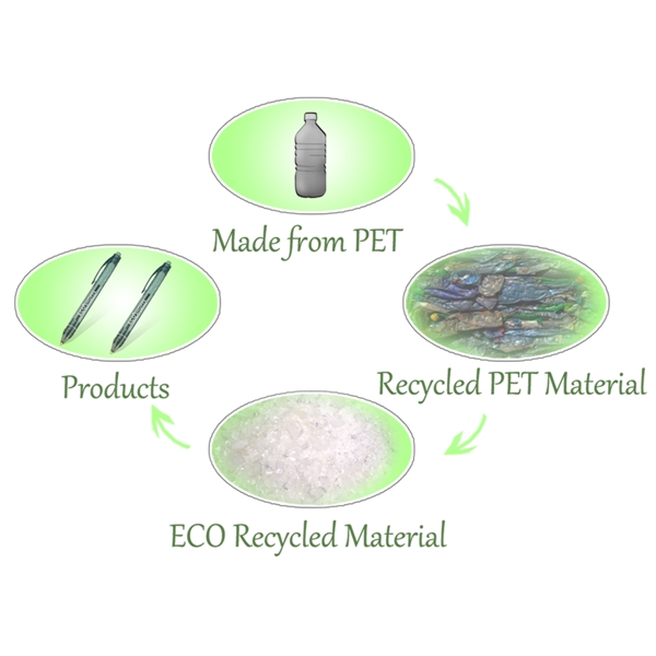 Translucent plastic pen made from recycled water bottles... from ASI 98760 Yafa Line, Inc. / Yafaline