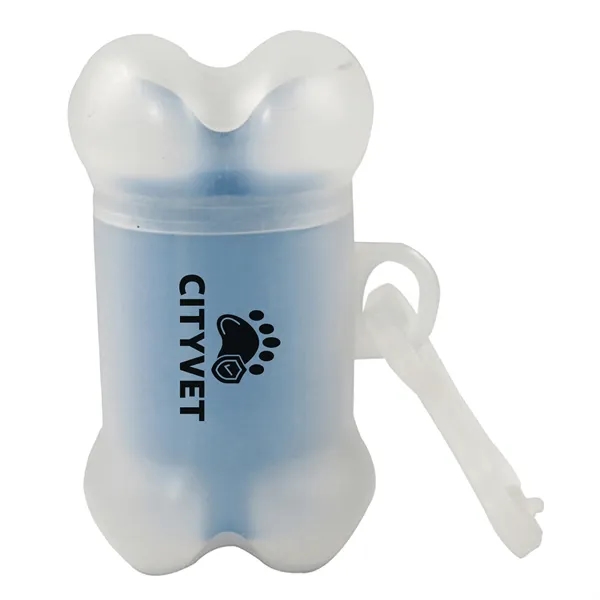Clear bone shaped pet trash bag dispenser with 20 poly bags... from ASI 54040 Fey Promo