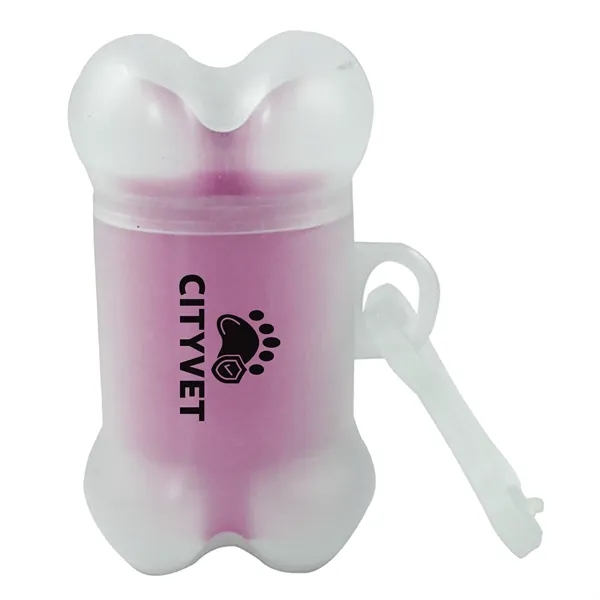 Clear bone shaped pet trash bag dispenser with 20 poly bags... from ASI 54040 Fey Promo