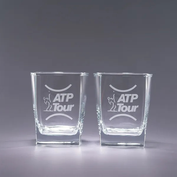Set of two or four 13 oz. etched On-the-Rocks glasses inside... from ASI 62985 J. Charles