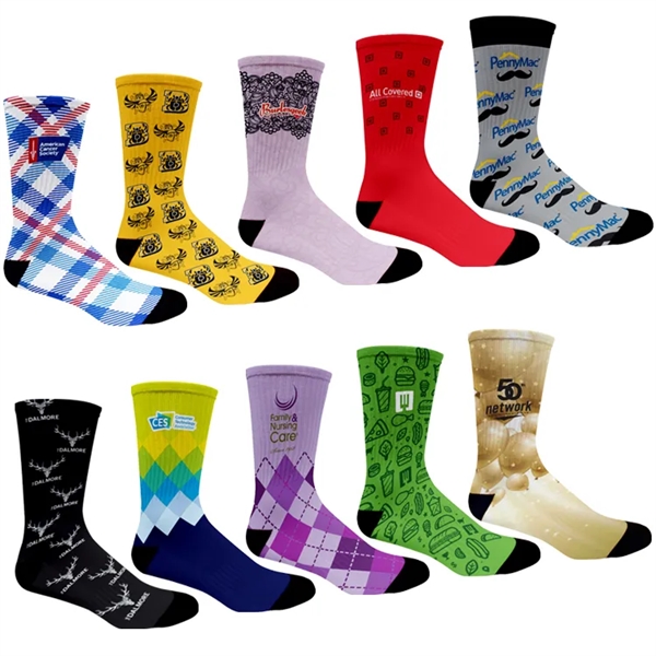 Fully sublimated socks, made in the usa, 5-10 day lead time,... from ASI 67557 LimeLight Ent