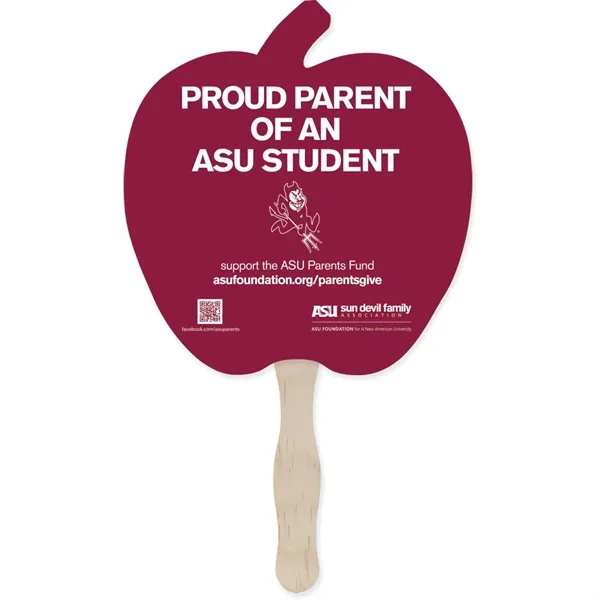 Hand fan made of white board stock with a wooden handle... from ASI 54100 Fields Manufacturing Inc / TargetLine®