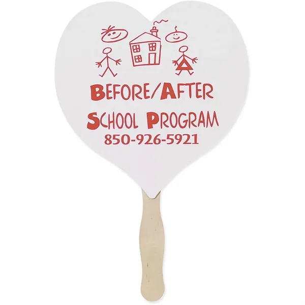 Hand fan made of white board stock with a wooden handle... from ASI 54100 Fields Manufacturing Inc / TargetLine®