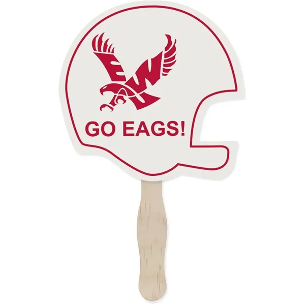 Hand fan made of white board stock with a wooden handle... from ASI 54100 Fields Manufacturing Inc / TargetLine®