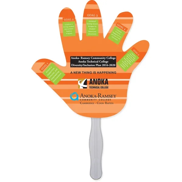 Hand fan made of white board stock with a full-color digital... from ASI 54100 Fields Manufacturing Inc / TargetLine®