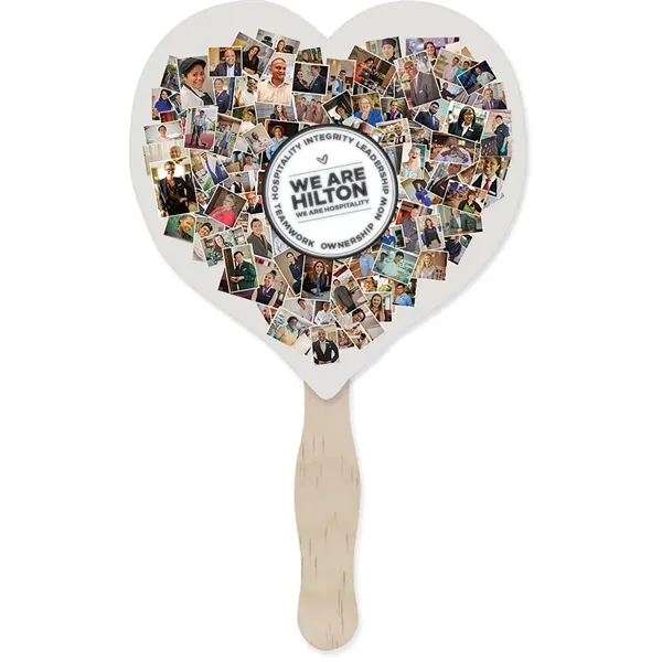 Hand fan made of white board stock with a full-color digital... from ASI 54100 Fields Manufacturing Inc / TargetLine®