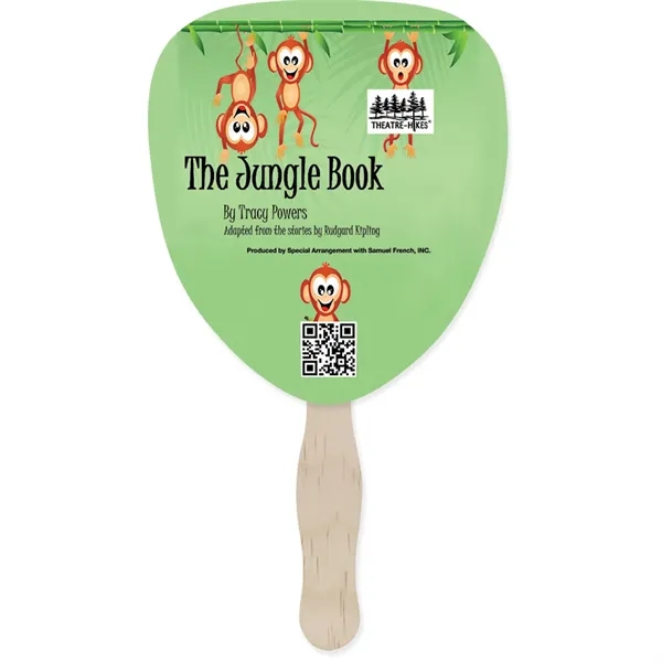 Hand fan made of white board stock with a full-color digital... from ASI 54100 Fields Manufacturing Inc / TargetLine®