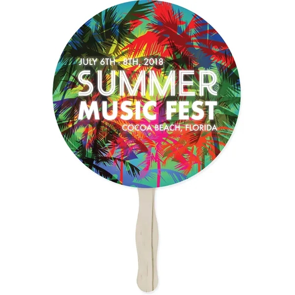 Two-sided sandwich hand fan measuring 8" W x 8" H available... from ASI 54100 Fields Manufacturing Inc / TargetLine®