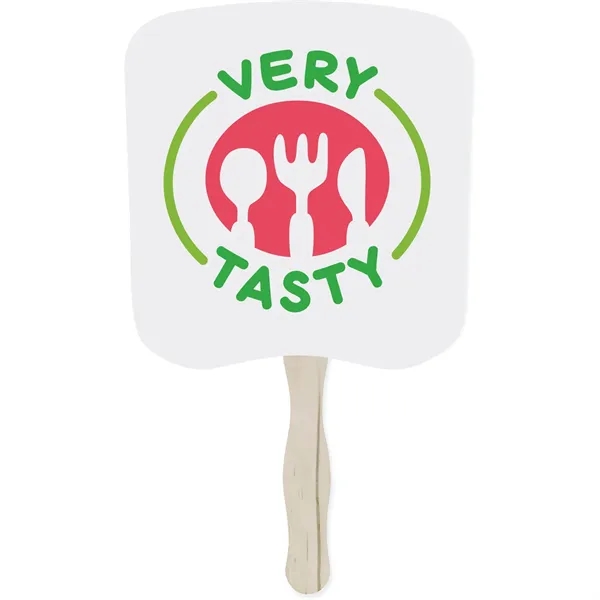 Two-sided sandwich hand fan measuring 8" W x 8" H available... from ASI 54100 Fields Manufacturing Inc / TargetLine®