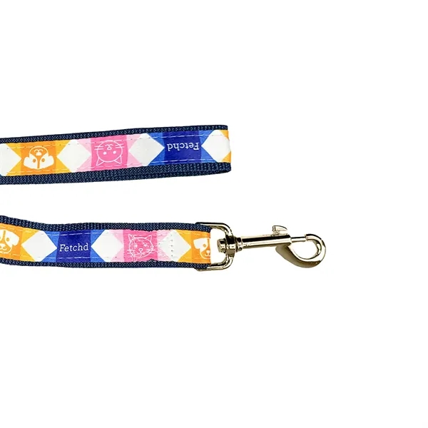 sublimated pet leash with gold-colored hardware-durable, vibrant, and stylish for daily... from ASI 54040 Fey Promo