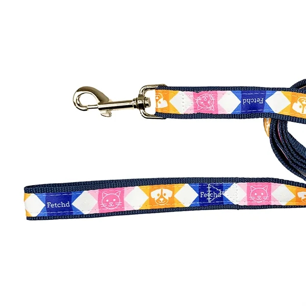 Heavy duty sublimated pet leash with gold-colored hardware-durable, vibrant, and stylish... from ASI 54040 Fey Promo