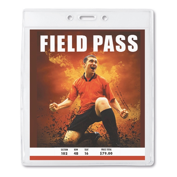 Event-size vinyl badge holders feature one large vertical pocket - perfect... from ASI 79898 Promovision / PROMOVISION