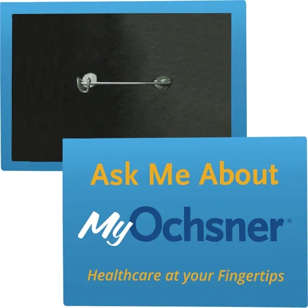 Laminated button (2" x 3") with cardboard backing... from ASI 54100 Fields Manufacturing Inc / TargetLine®