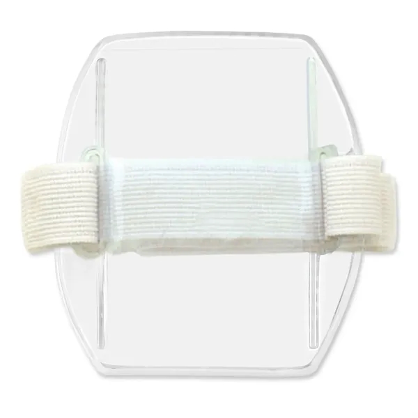 Armband style clear vinyl badge holders are great for active personnel... from ASI 79898 Promovision / PROMOVISION
