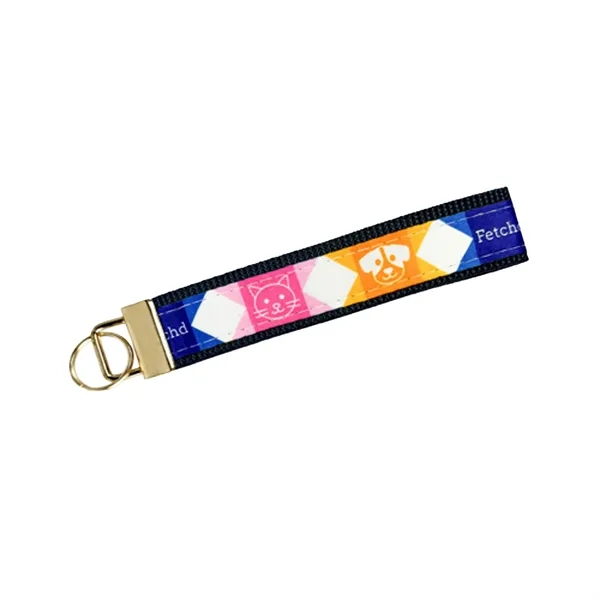 Item #KFS05-164-GD 5" Sublimated Key Strap w/ Gold-Colored Hardware