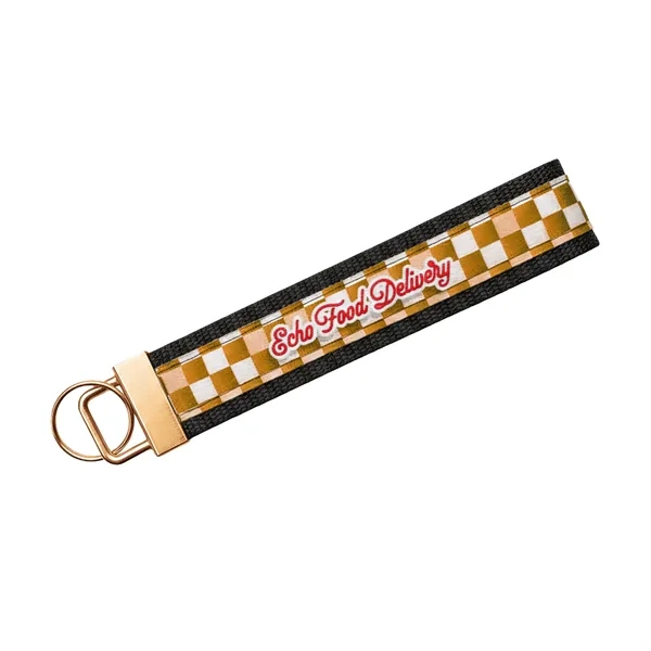 Item #KFT05-164-GD 5" Sublimated Key Strap with Gold-Colored Hardware