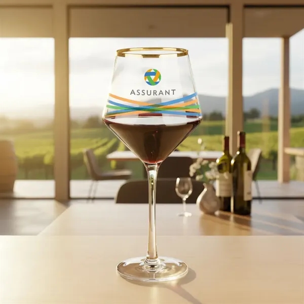 The Tucson Gold Rim Burgundy VividPrint™ Wine Glass showcases a generous,... from ASI 84592 St Regis Group