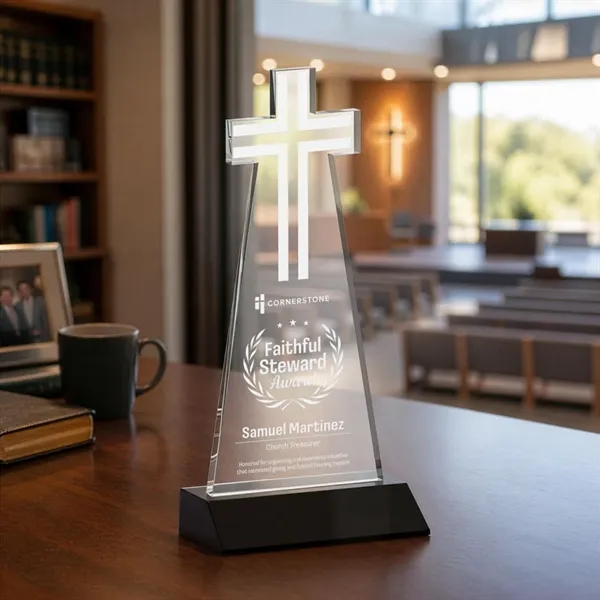 Crafted from premium optical crystal, this elegant Cross Award features a... from ASI 84592 St Regis Group / St Regis