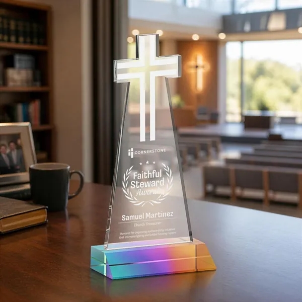 Crafted from premium optical crystal, this elegant Cross Award features a... from ASI 84592 St Regis Group / St Regis