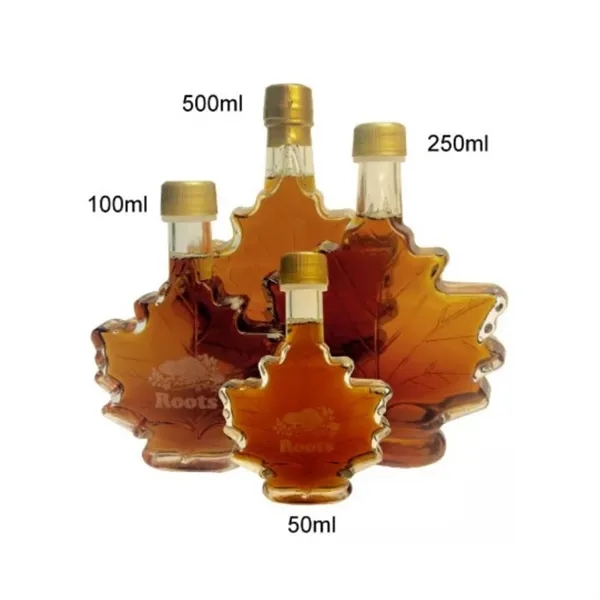 Item #MS-L050 50ml Maple Syrup In Leaf Bottle