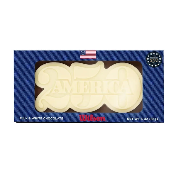 Item #2TONE-154FR-E Freedom250- 3oz Two Tone Chocolate Bar