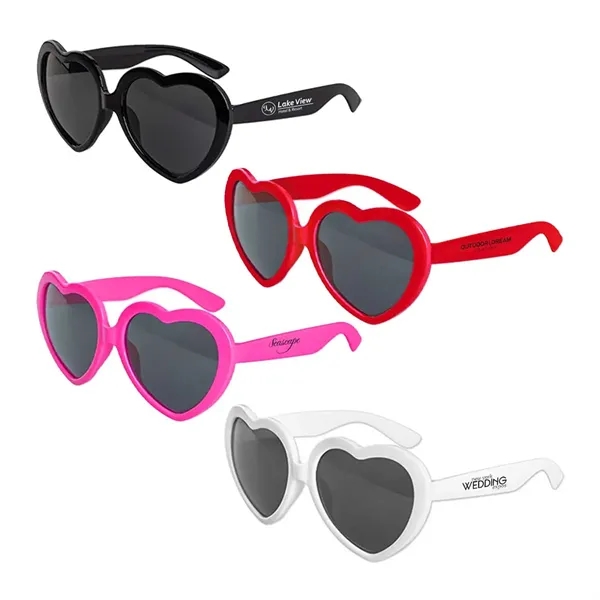Sunglasses with heart-shaped frames and UV400 lenses.... from ASI 63549 Jornik Manufacturing Corp