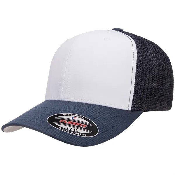 Flexfit trucker cap with white front panels and stretch mesh for... from ASI 72657 Active Life Promo / Active Life