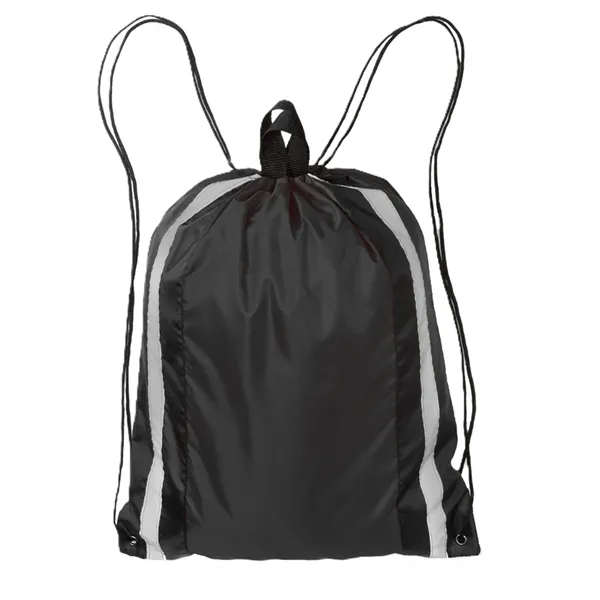 Item #B315-US-Stock Polyester Reflector Strips Drawstring Backpack
