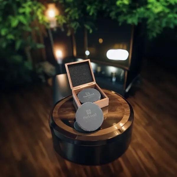 Item #Combo18 Slate Coasters In Wooden Gift Box