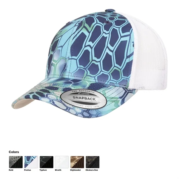 Flexfit Kryptek retro trucker cap with camo style and imprint-ready front.... from ASI 72657 Active Life Promo / Active Life