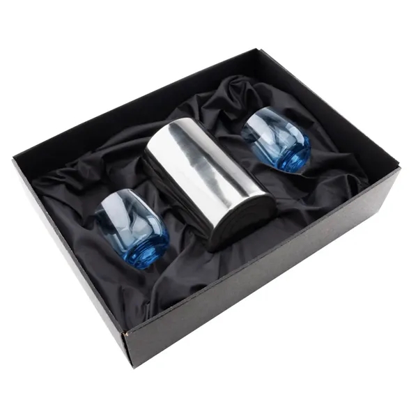 Item #SST8011-SB Jacobs Wine Cooler & Soudan Blue Stemless Wine