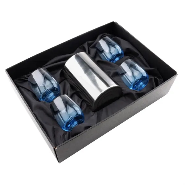 Item #SST8011-SB Jacobs Wine Cooler & Soudan Blue Stemless Wine