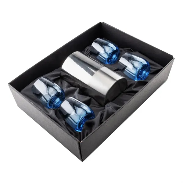 Item #SST10121-SB Catania Wine Cooler & Soudan Blue Stemless Wine