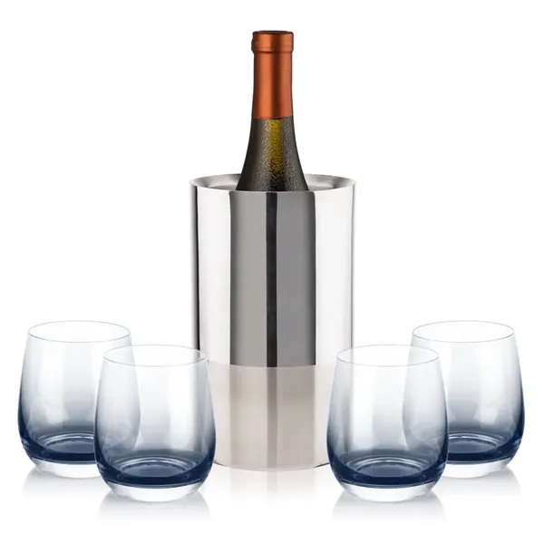 Item #SST10121-SS Catania Wine Cooler & Soudan Smoke Stemless Wine