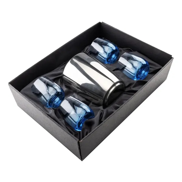 Item #SST10221-SB Pescara Wine Cooler & Soudan Blue Stemless Wine