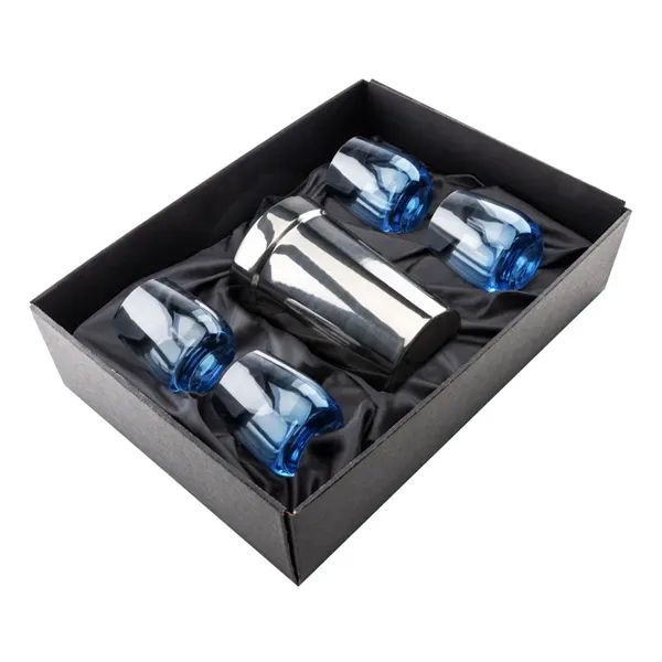 Item #SST10321-SB Milano Wine Cooler & Soudan Blue Stemless Wine