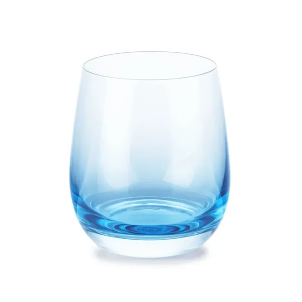 Item #SWG4818 Soudan Blue Stemless Wine - Deep Etch