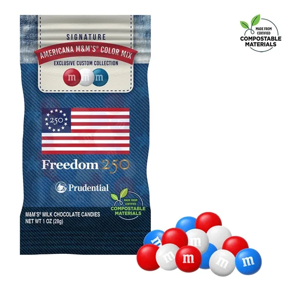 Item #CDGB-USAFR-E Freedom250- M&M'S® 1oz ECO-Digibag, Compostable & Full Color