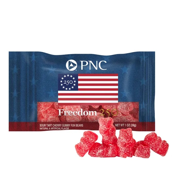 Freedom 250- 1oz. Digibag™ with Cherry Gummy Bears... from ASI 44900 NC Custom (CI/Lanco) / Chocolate Inn