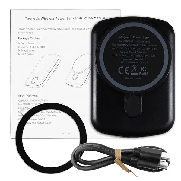 Magnetic Wirelss Charging Power Bank. 5,000 mAh UL Certified. Up to... from ASI 62660 Innovation Line