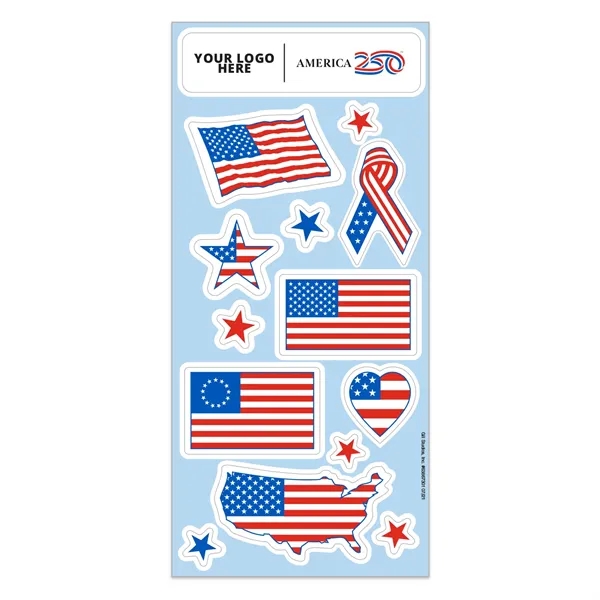 Patriotic sticker sheet with flags.... from ASI 56950 Gill Studios Inc / Gill-Line®