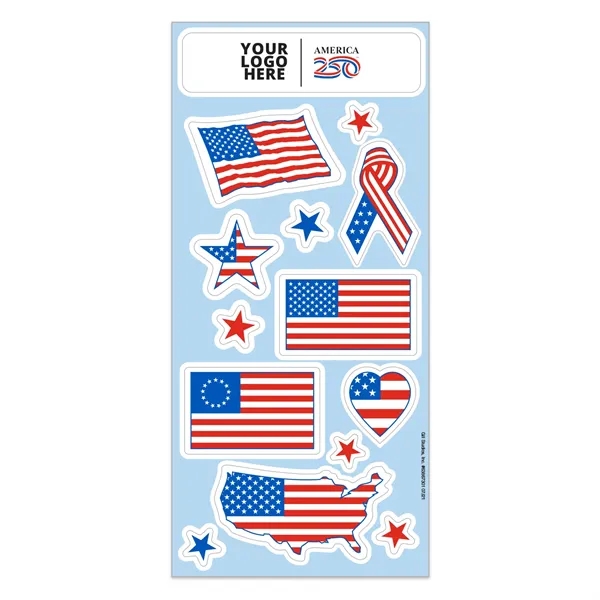 Patriotic sticker sheet with flags.... from ASI 56950 Gill Studios Inc / Gill-Line®